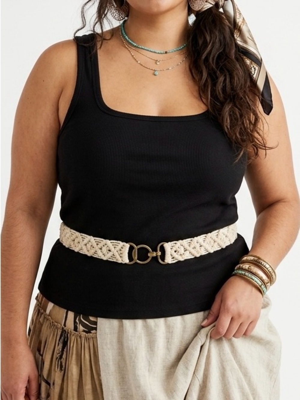 Maeve Anthropologie Black Ribbed Scoop Tank Top Plus Size 1X Minimalist